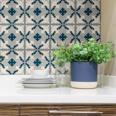Zelfklevende tegelmuurstickers voor keuken en badkamer - 9 Azulejos Callisto tegelstickers - 9 stickers 20x20cm