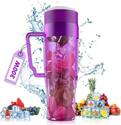 Draagbare USB-oplaadbare Blender met Rietdeksel - Gezonde Smoothies overal - Compact Design - Makkelijk te Gebruiken