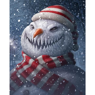 5D Diamond Painting Kerstsneeuwman Diamantborduurwerk 20X30CM white