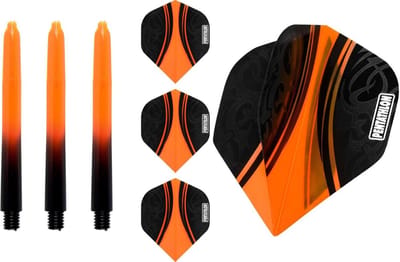ABC Darts - Dart Flights Pentathlon - Dart flights en Medium Dart Shafts - Oranje - 3 sets
