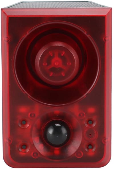Dailygoody - Solar Outdoor Motion Sensor Alarm - Bewegingsmelder - Waterdicht - Rood - Beveiligingsalarm - Voor Thuis, Tuin, Boerderij - Geschikt voor.