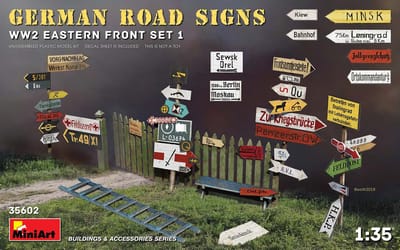 MiniArt Modelbouwpakket Militaire voertuigen - 35602 German Road signs WWII Eastern front set 1 Plastic - 1:35 - Modelbouw