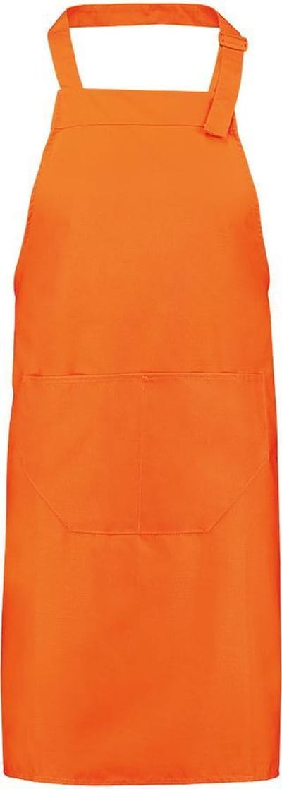 Mijncadeautje - Keukenschort - "Royal Chef" - oranje - blanco - polyester / katoen - (75 x 85 cm)