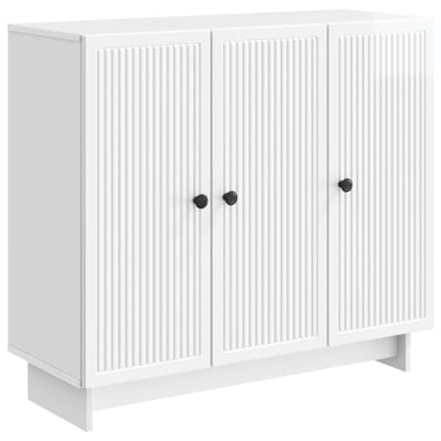 vidaXL - Dressoir - Hoogglans - Wit - 89 - x - 34,5 - x - 80 - cm - Bewerkt - hout