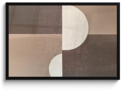 Poster in lijst - Fotolijst 90x60 cm - Posters - Raster - Halve cirkels - Contrast - Posterlijst zwart - Decoratie - Wanddecoratie woonkamer - Muurdecoratie slaapkamer