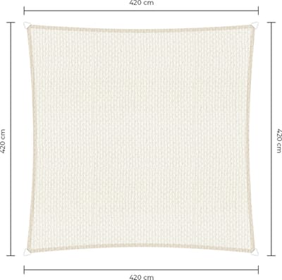 Sunfighters vierkant schaduwdoek - 4,2 x 4,2 - Wit - Waterdoorlatend