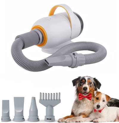 Fuegobird CL-DP Huisdier Waterblazers - Professionele Hondenfohn - Stil Design - 50dB - Met 4 Opzetstukjes - Honden Droger - Met Zuigmodus - Wit