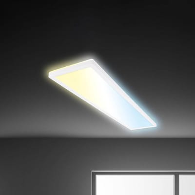 Briloner Tava - LED Plafondlamp 98cm - 7533016 - Dimbaar - Afstandsbediening - Nachtlamp functie - Indirect licht - Plat - 98 x 20 x 3 cm - Wit