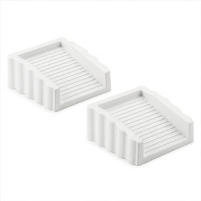 Witte deurstopper set van 2 – deurstopper wig – winddicht ontwerp – kunststof mat oppervlak – antislip ribbels – compact en lichtgewicht – geschikt voor deuren thuis en op kantoor