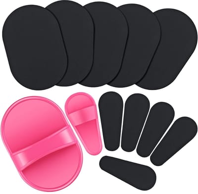 Haarverwijder Pad Set - Exfoliërende Pad voor Gladde Huid - Zelfklevend Schuurpapier Epilator - Geschikt voor Armen, Gezicht & Benen - Voor Vrouwen & Meisjes - Roze Zwart - 10 Stuks