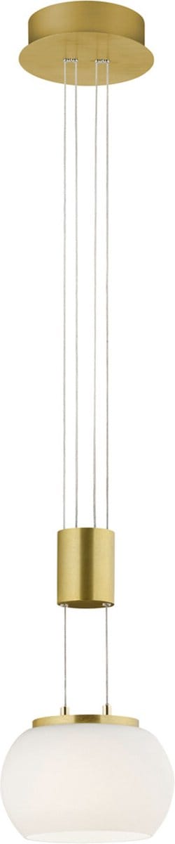 Trio leuchten - LED Hanglamp - Hangverlichting - 8W - 1-lichts - Warm Wit 3000K - Dimbaar - Rond - Goud - Aluminium