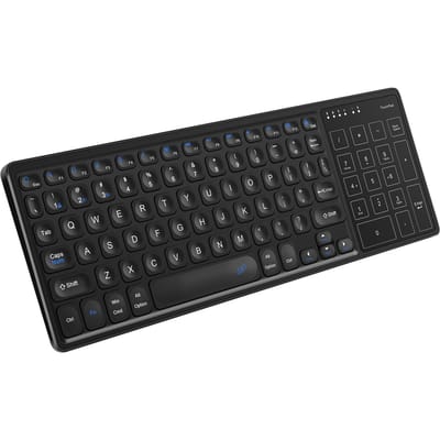 Clavier sans fil double mode Connexion sans fil 2,4 G/BT Conception ergonomique Effet de rétroéclairage 7 couleurs without backlight noir