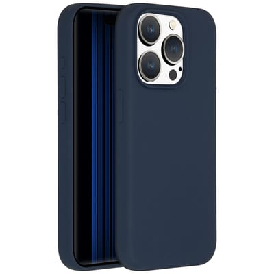 Accezz Hoesje - Geschikt voor Apple iPhone 15 Pro - Liquid Silicone Backcover geschikt voor MagSafe - Donkerblauw