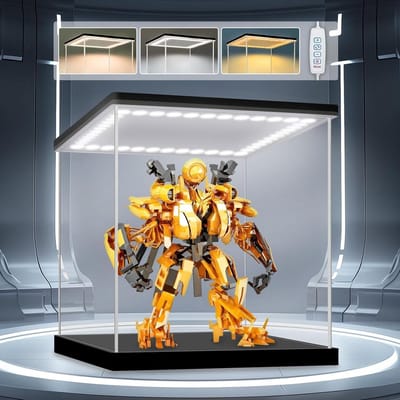 Acryl Vitrine met LED-verlichting voor figuren en auto-modellen - Thuis montage - 30x30x30 cm