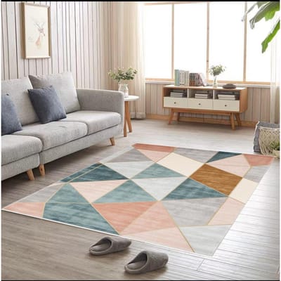 Modern Kristalfluweel Geometrisch Tapijt Woonkamer Slaapkamer Beddeken Is Vuilafstotend En Wasbaar 50X80CM (1.6X2.6FT