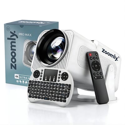Zoomly® Pro MAX Beamer – Mini Beamer – Smart Projector – Full HD 1080p – Supports 4K – Android 13 – iOS & Android – 10.000 Lumen – Incl. Smart Remote