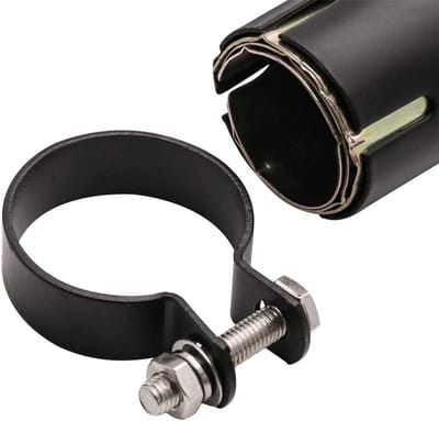 Motorcycle Exhaust - Slip On 38mm 40mm 42mm - Silent Hose voor Dirt Bike Street Bike Scooter Cafe Racer (Black)