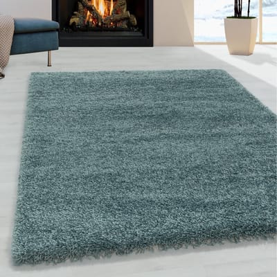Flycarpets Azure Vloerkleed Blauw - Effen - Hoogpolig - 80x150 cm