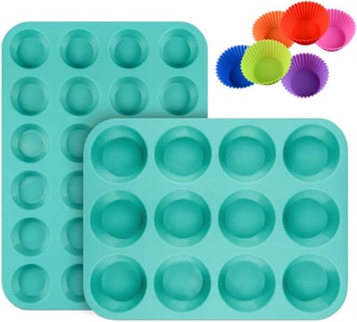 Set van Siliconen Muffin- en Cupcakevormen - Non-Stick Bakvormen voor Thuisgebruik