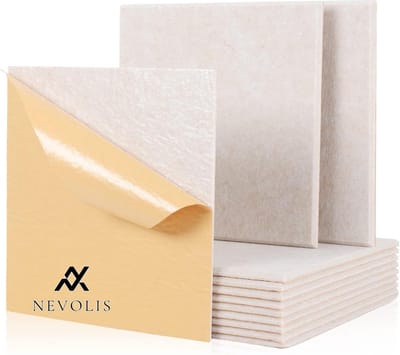 Nevolis 12 Pieces Acoustic Panels Self Adhesive 30 x 30 x 1cm Hexagon Acoustic Panels Absorber Wall Sound Studio Decoration .