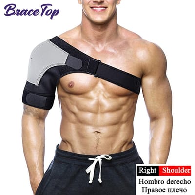 Verstelbare Schouderbrace Voor Mannen Vrouwen Ondersteuning Verlichting Blessures Tendinitis Sportherstel Rugstabiliteit Mouw Wikkel black