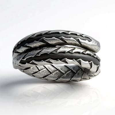 Cavill - 925 Sterling Zilveren Ring Nan Collection - Handgemaakte Ovale Gevlochten Ring - Mat Zilver - Licht & Elegant - Maat 16 & 17