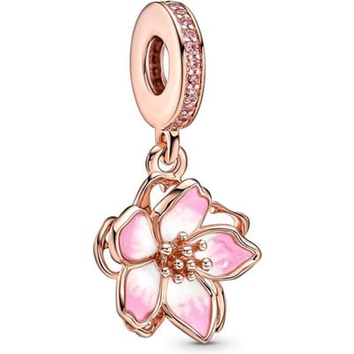 Roze Tint Kersenbloesem Hangende Margriet Scheider Kralen Clip Bedel Kralen Set Ideaal Voor Originele Armband Ketting Kralen Voor Diy Sieraden Vrouwen Cadeau beige