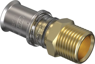 Wavin Tigris M5 Overgangskoppeling – 25 mm Pers × ¾ inch (G¾ inch) BSP Buitendraad