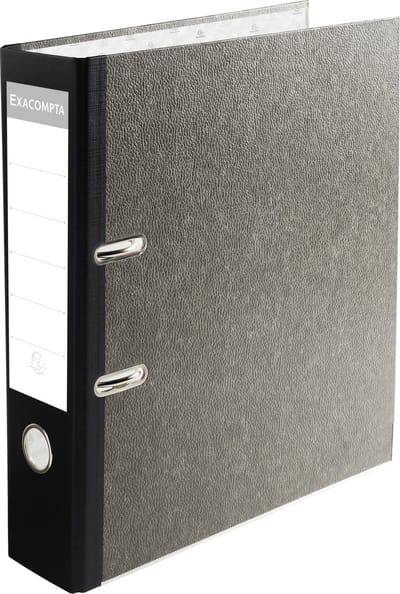 Exacompta 10x Ordner met hefboom Prem'Touch® - rug 80mm - A4 maxi - Grijs-Zwarte rug - 53681E