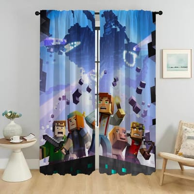 Mine-crafts Verduisteringsgordijn voor Kamer 2 Panelen Home Interieur Gordijnen Halloween Decoratie Scheidingsschermen Tule voor Slaapkamer W50xH70cmx2pcs-CL