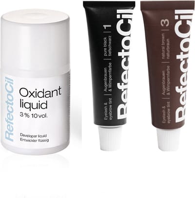 RefectoCil 2 stuks - nr.1 zwart + nr.3 Natuurbruin + 100ml Oxidant