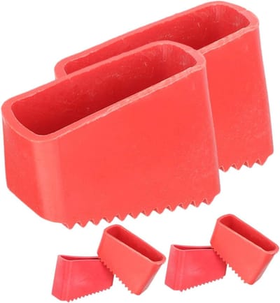 Laddervoet Beschermhoes - Ladderdoppen Rubber - Veilig Werken - Antislip Ontwerp - 5.5x3.8cm - Rood