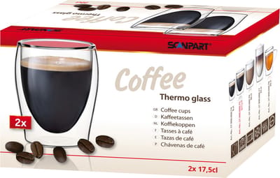 Scanpart dubbelwandige koffieglazen 175 ml - Koffie - Lungo - koffieglas dubbelwandig - 2 stuks