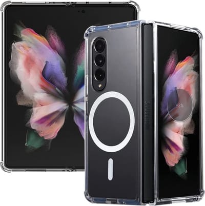 Hoesje Geschikt Voor Samsung Galaxy Z Fold 3 hoesje met Oplaadfunctie - Hoesje Geschikt Voor Samsung Galaxy Z Fold 3 Transparant Hoesje met Oplaadfunctie - Galaxy Z Fold 3 Magnetisch Hoesje