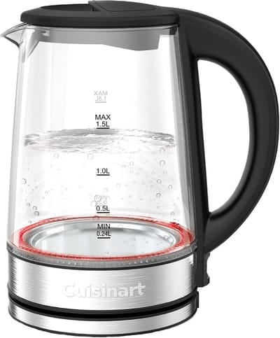 Glazen Waterkoker - Snel Koken - Koffie Thee - Enkelwandig Design - 15 Liter - Transparant