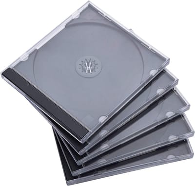 Standaard 10,4 mm Enkele CD Jewel Case Set met Zwarte Lade, 25 Stuks