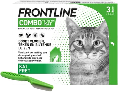 Frontline Combo Kat - 3 Pipetten + Vlooienkam