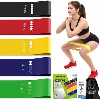 Ensemble de Bandes de Résistance – 5 Niveaux Bandes d'Exercice en Boucle Pour Hommes Femmes Bandes Élastiques d'Entraînement Pour la Maison Salle de Sport Entraînement Yoga Fitness Sac de Transport Inclus United States