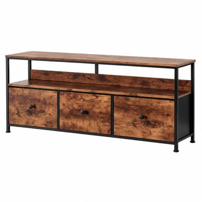 Innovastore Tv-meubel - Tv-kast - Tv-standaard - Dressoir - Kast - Opbergkast - 3 stoffen lades - RGB LED-lichtstrip -108cm