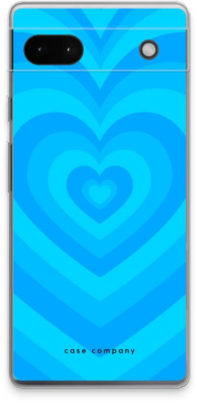 Case Company® - Hoesje geschikt voor Google Pixel 6a hoesje - Hart Blauw - Soft Cover Telefoonhoesje - Bescherming aan alle Kanten en Schermrand