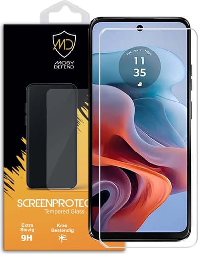 MobyDefend Screenprotector - Geschikt voor Motorola Moto G34 - Case-Friendly Screensaver - Gehard Glas