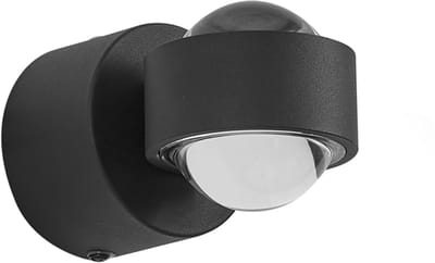 QAZQA lens - Design LED Wandlamp voor binnen - 1 lichts - Ø 8 cm - Zwart - Woonkamer | Slaapkamer | Keuken