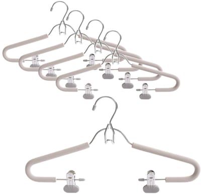 longziming -2-In-1 Kleiderbügel - Kledinghanger Met Clips - Broekenhouder - Geïntegreerde Clips Voor Veelzijdigheid - Ruimtebesparend Ontwerp - Houdt Kleding Kreukvrij En Ordelijk - 5 Stuks