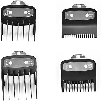 Opzetkammen Set - Geleidekammen Trimmer - Haar Knippen - Metalen Clips - 4 Stuks 1.5-6mm - Zwart