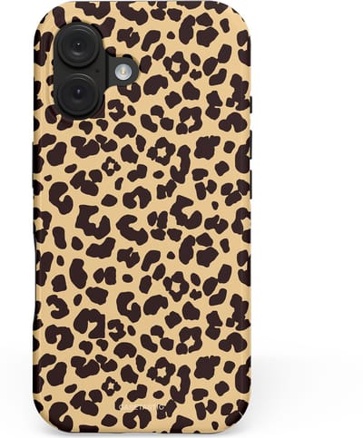 Casetastic hoesje geschikt voor Apple iPhone 16 - MagSafe - Dubbellaagse bescherming - Wild - Fashion Case - Beige Zwart
