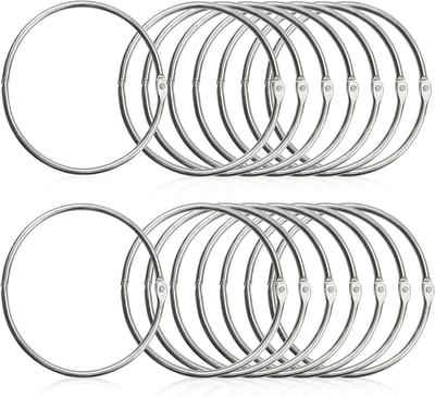 20 Stuks Sleutelhangers en Boekbindringen van 80mm - Roestvrijstalen Ringen voor Sleutels, Gordijnen en Creatieve Projecten