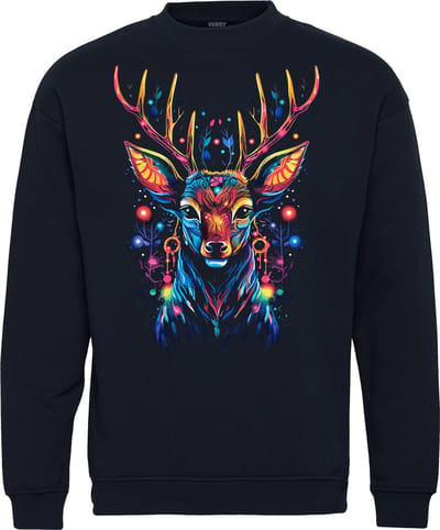 Kersttrui Neon Rudolf | Foute Kersttrui Dames Heren | Kerstcadeau | Kerstpakket | Navy | maat XS