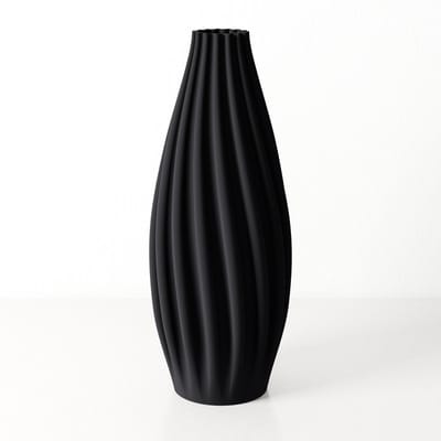 Fleuriek - Grote Vaas Zwart - H50 cm - Luxe vaas voor zijden bloemen - Woonaccessoire van gerecycled plastic - Elegante kleurrijke vaas