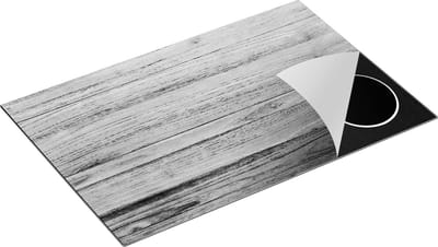 Chefcare Inductie Beschermer Bruine Houten Achtergrond - Hout - Zwart Wit - 80x50 cm - Afdekplaat Inductie - Kookplaat Beschermer - Inductie Mat