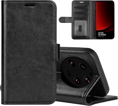 MobyDefend Hoesje - Geschikt voor Xiaomi 13 Ultra - Wallet Book Case (Sluiting Achterkant) - Zwart
